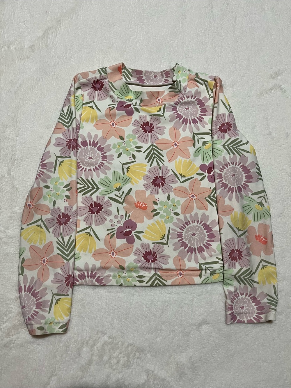 Carters Floral Long-Sleeve Rash Guard Top - Pink & Yellow